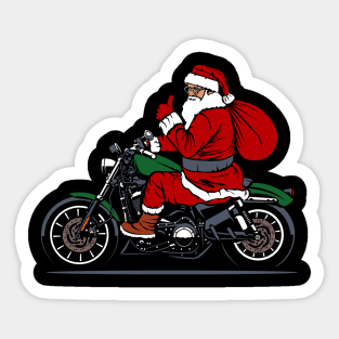 Santa & motorcycle Sticker